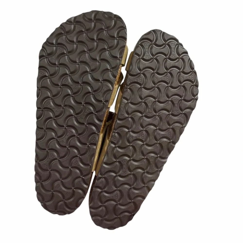 Birkenstock Tan Leather Franca Slide Sandals Size 39 - Picture 7 of 9